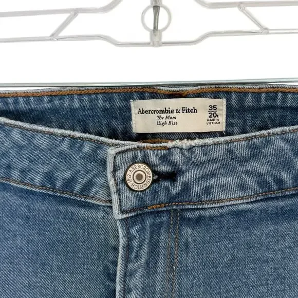 NWT Abercrombie & Fitch The Mom High Rise Curve Love Jeans Size 35 / 20R - Picture 7 of 12